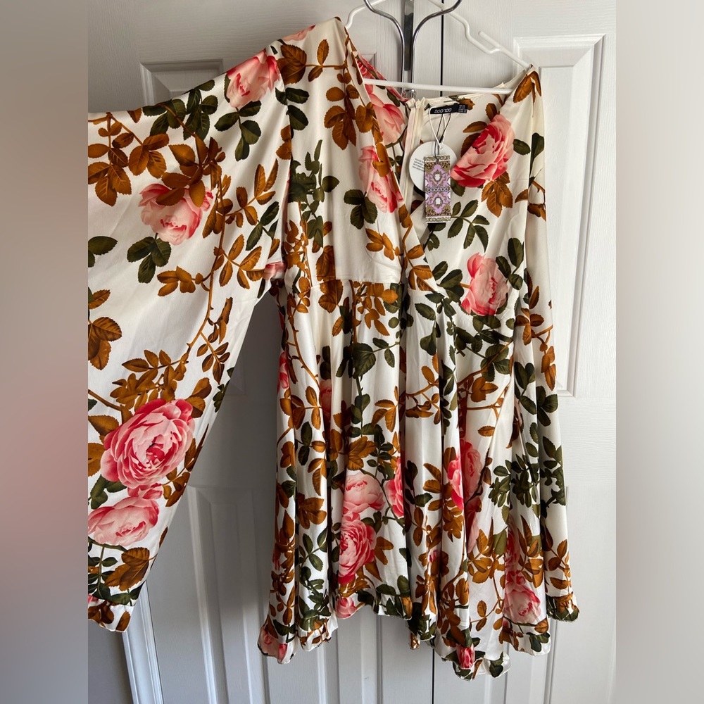 Butterfly Sleeve Plus Dress